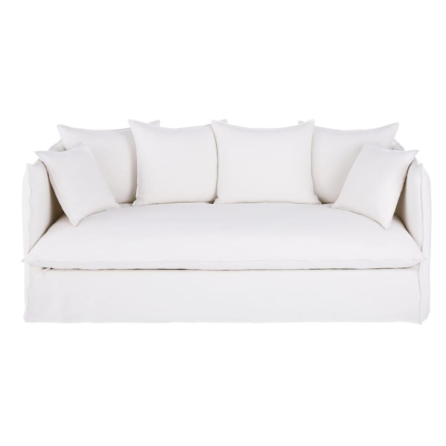 Canapé Louvain Maisons du Monde x Pôle Position : le convertible en lin blanc tient-il vraiment au quotidien ?